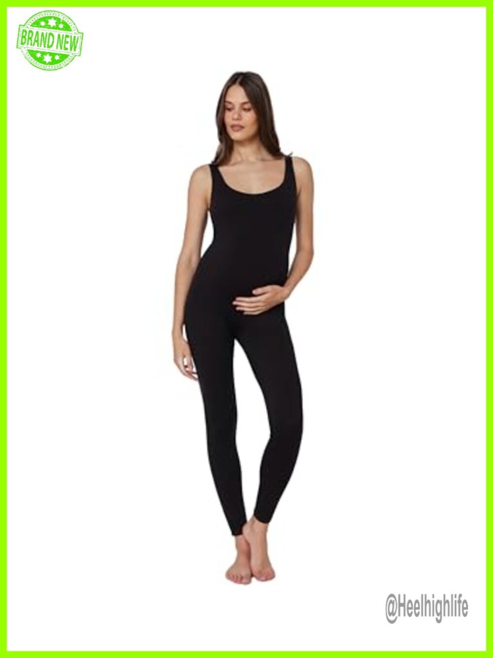Maternity Jumpsuit Sleeveless Shapewear Bodysuit Scoop Neck Stretch